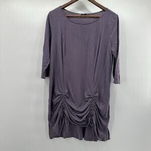 Chalet Dress Womens‎ Medium Purple Popover Minimalist Lagenlook Boxy Capsule